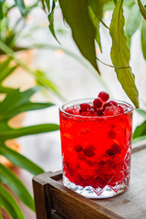 cranberry mocktail on the table