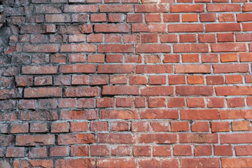 The brick texture, wall, with cracks and scratches can be used as a  background