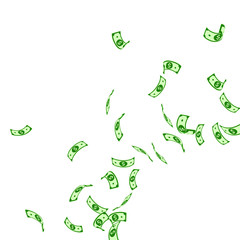 American dollar notes falling. Sparse USD bills on