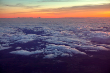 sunset over the clouds ,beautiful cloudscape