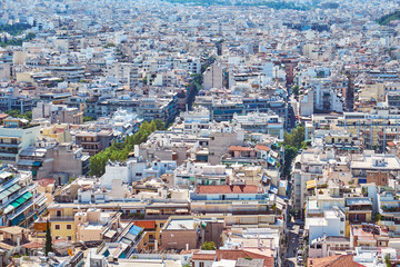 Obraz premium Nice view of the beautiful Athens from the mountain
