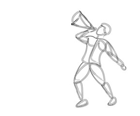 Man hand holding megaphone concept of business announcement, space for text.