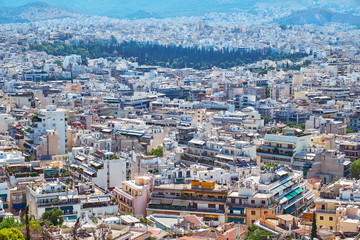 Nice view of the beautiful Athens from the mountain