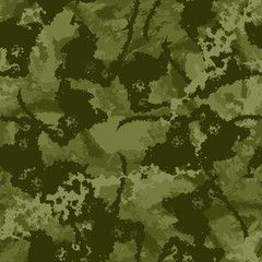 Forest camouflage of various shades of green colors