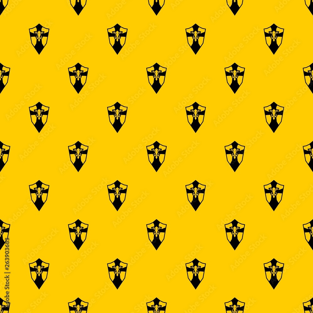 Poster shield pattern seamless vector repeat geometric yellow for any design