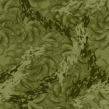 Forest camouflage of various shades of green colors