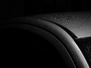 drops of water on the car after rain