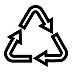 Pictograms for the recycling symbols, products