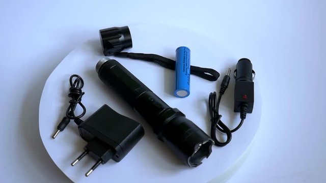 Electric shaker Completion. Shocker, self defense. Rotation, for advertising.