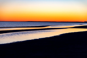Sunset at Pärnu beach in spring