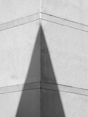 Shadow on the corner of the white wall