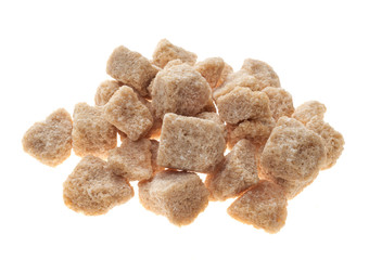 Brown sugar cubes isolated