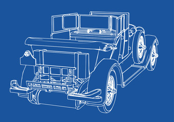 old car drawing vector