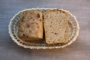 Homemade rye wheat bread baked