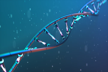Futuristic image of DNA. Scientific research.