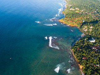 Aerial view of fishermen village in sri lanka