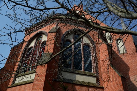 Protestant Auenkirche (Auen Church, built between 1895 and 1897) in Berlin Wilmersdorf on March 25, 2015, Germany