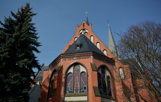Protestant Auenkirche (Auen Church, built between 1895 and 1897) in Berlin Wilmersdorf on March 25, 2015, Germany