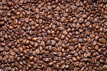Black roasted coffee beans abstract pattern