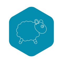 Sheep toy icon. Outline illustration of sheep toy vector icon for web