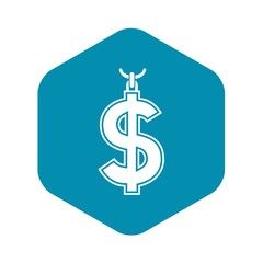 Necklace of dollar symbol icon. Simple illustration of necklace of dollar symbol vector icon for web