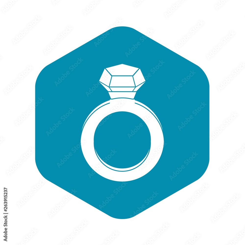 Poster ring with gemstone icon. simple illustration of ring with gemstone vector icon for web
