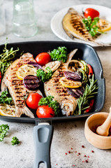Grilled Breams with Veggies and Herbs