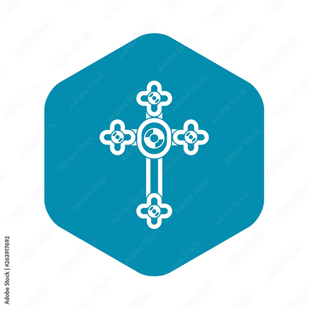 Aufkleber cross with diamonds icon. simple illustration of cross with diamonds vector icon for web