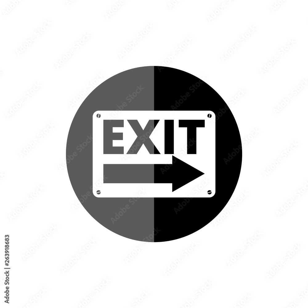 Poster exit sign or exit black button