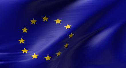 European Union flag waving