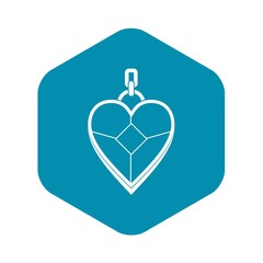 Fototapeta premium Heart shaped pendant icon. Simple illustration of heart shaped pendant vector icon for web