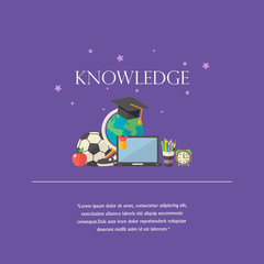 Knowlege illustration concept with text ,knowledge icon
