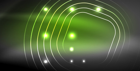 Glowing shiny neon colors with abstract lines, modern background