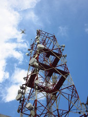 cellular tower and drone