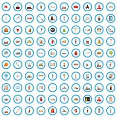 100 urban icons set in cartoon style for any design vector illustration
