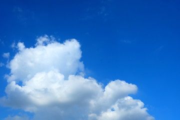 White Cloud with Blue Sky Background.