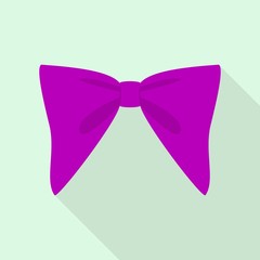 Purple bow icon. Flat illustration of purple bow vector icon for web design