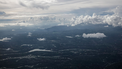 Aerial view of countryside in Dalat, Vietnam