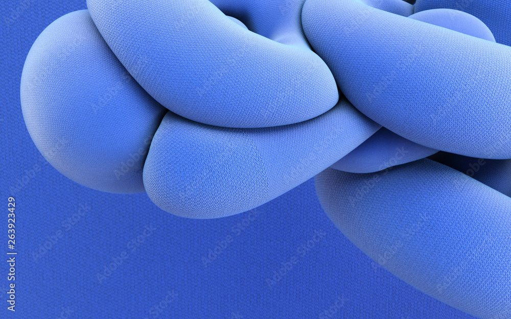 Aufkleber 3d abstract shapes rendering illustration. blue compressed abstraction. trendy computer graphics wit