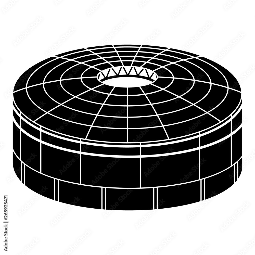 Poster covered round arena icon. simple illustration of covered round arena vector icon for web design isol