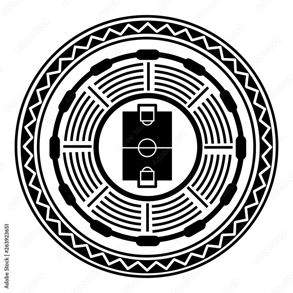 Poster round stadium top view icon. simple illustration of round stadium top view vector icon for web desig