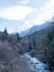 Landscape of Mount Siguniang(Four Girls Mountain, Four Sisters Mountain, Oriental Alps) in Ngawa...