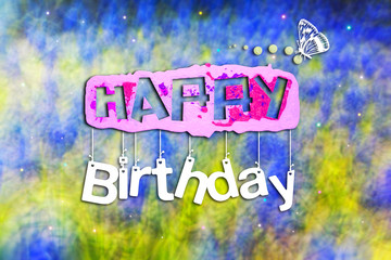  Happy Birthday abstract background card