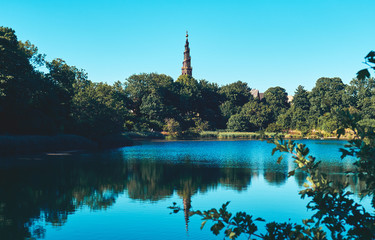 Park and The Church of Our Savior in Copenhagen