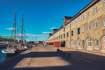 Fototapeta na wymiar Christianshavn is a neighbourhood in Copenhagen, Denmark.