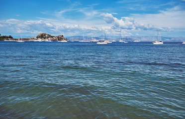 View of the sea and The Old Fortress of Corfu 
