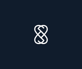 letter S and heart logo design element