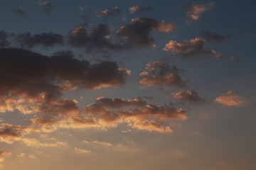 Dramatic evening stormy sky