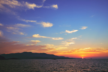 Beautiful landscape. Sunset over the sea.