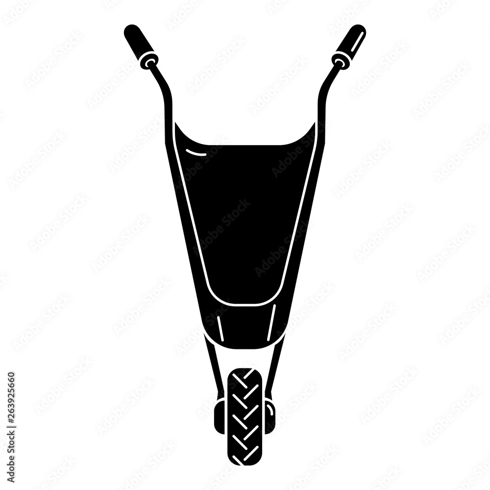 Poster front side wheelbarrow icon. simple illustration of front side wheelbarrow vector icon for web desig